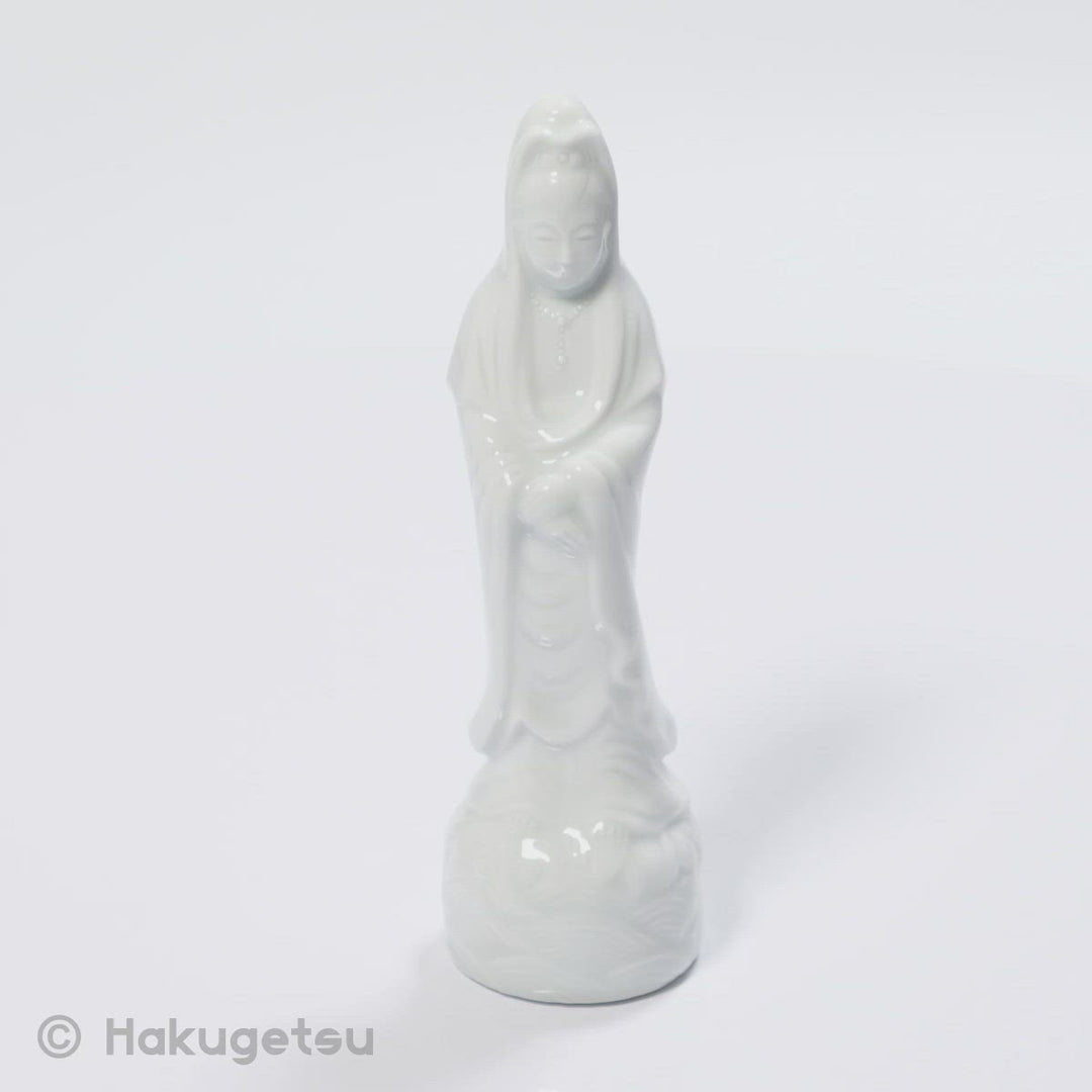 White Ceramic Statuette of Āryāvalokiteśvara, Height 11.5cm, Nabeshima Ware