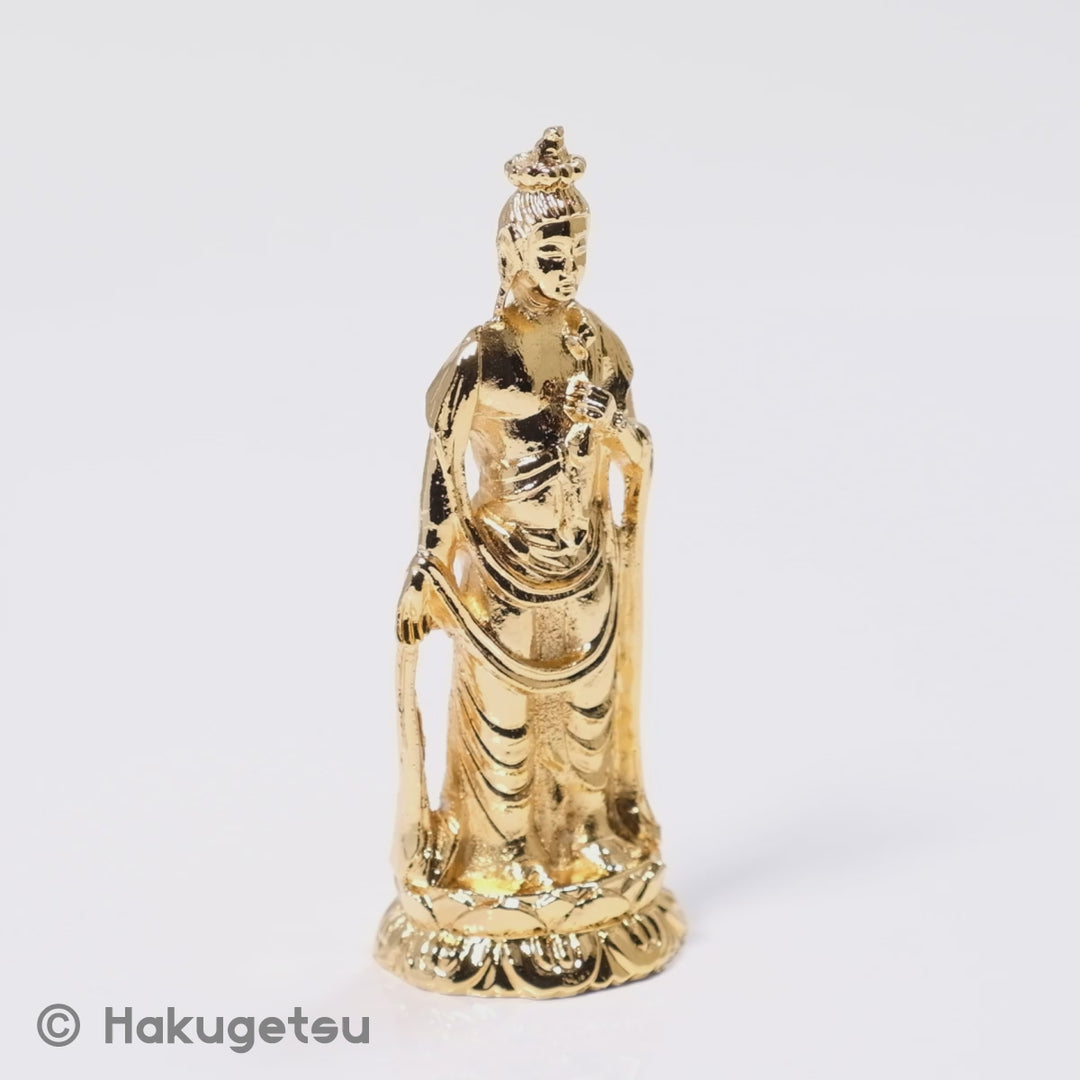 Statuette of Ekadaśamukha (Eleven-Headed Avalokiteśvara), Height 7cm Pure Gold Plating