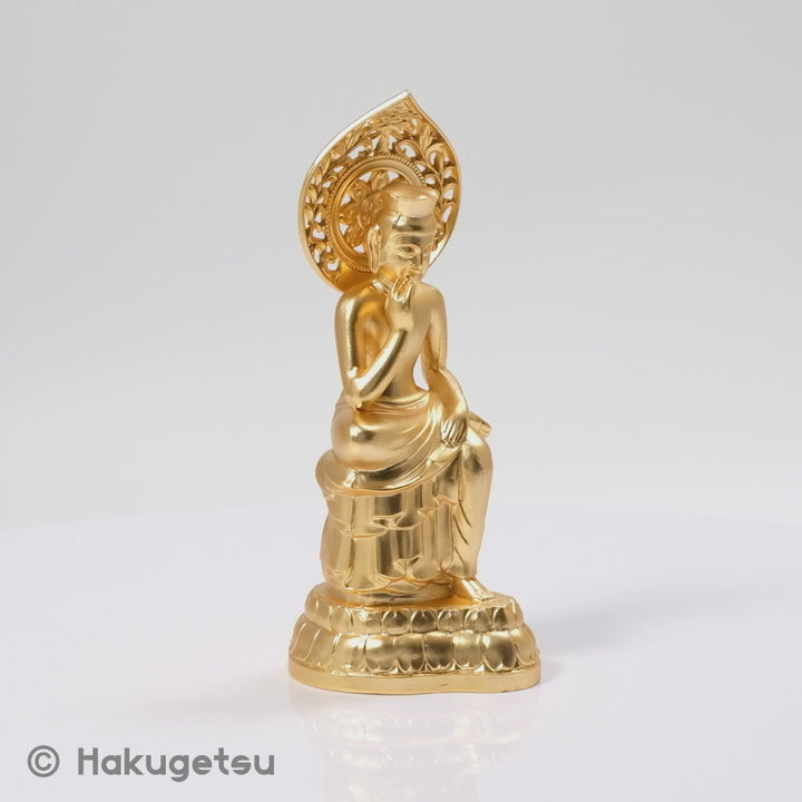 Statue of Maitreya Bodhisattva, Height 15cm Pure Gold Plating