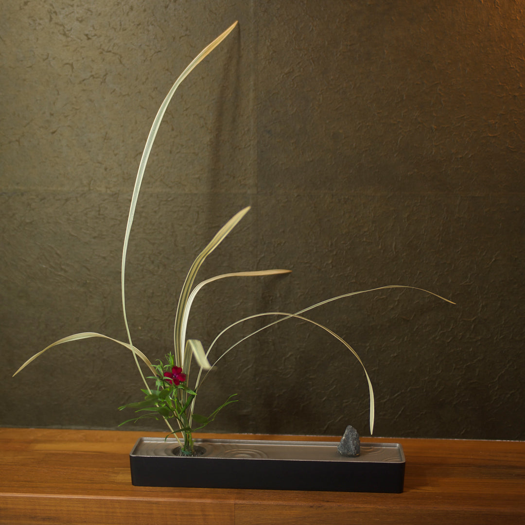 "Shizuka" Sand Mold Cast Flower Basin, Rectangular Type, 3 Size Variations, Optional Accessories Available - HAKUGETSU