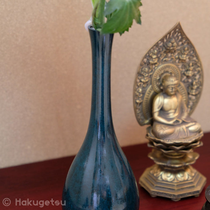 "Tsurukubi" Crane'S Neck Shaped Flower Vase, Made of Copper 2 Sizes - HAKUGETSU
