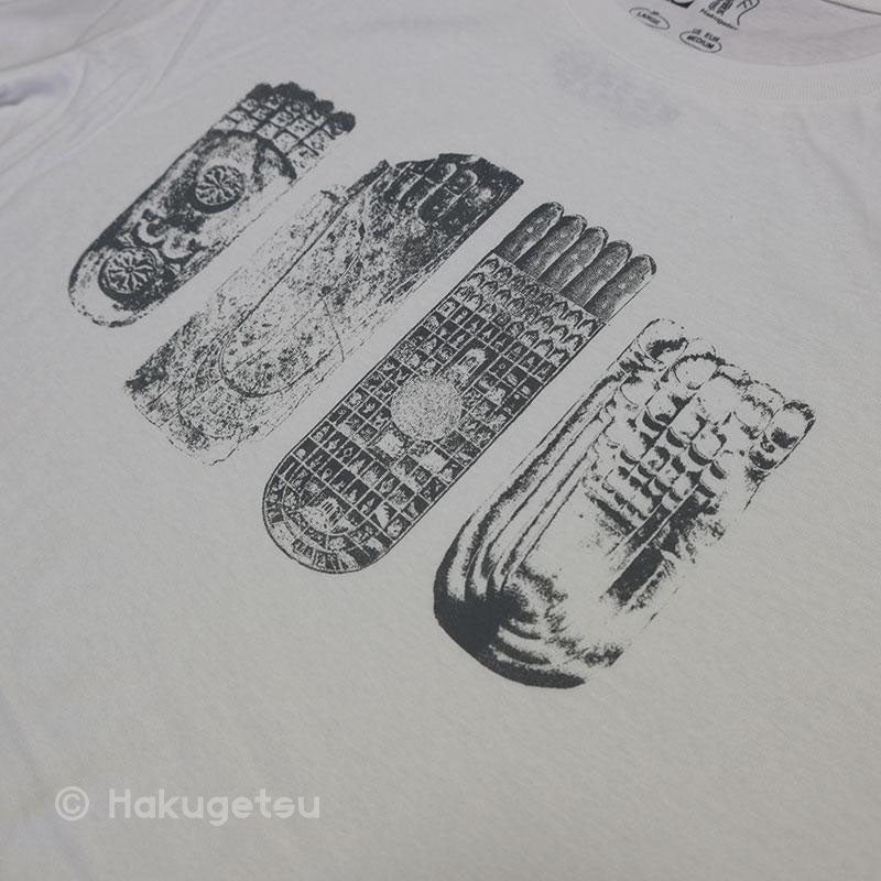 Buddha Footprints Silk Screen Printed T-shirt - HAKUGETSU