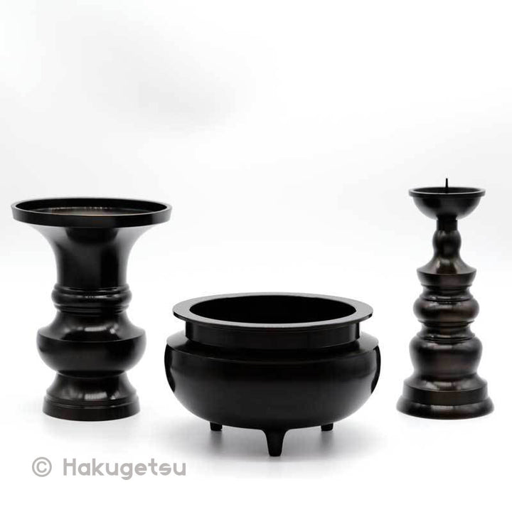 Three-Piece Simple Buddhist Altar Set, Light Baking Paint Finish - HAKUGETSU