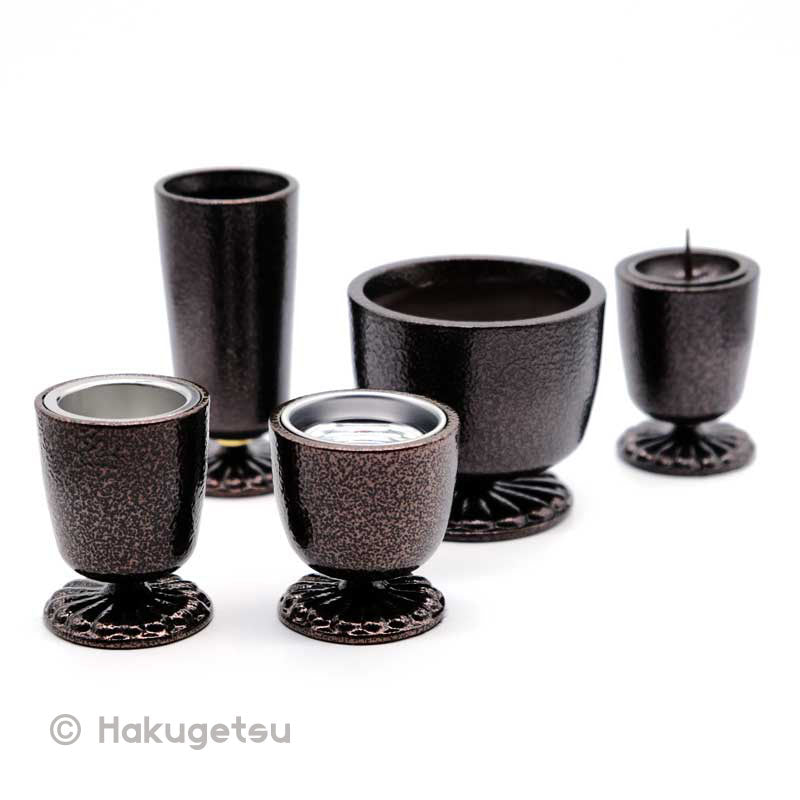 Five-Piece Buddhist Altar Set  "Shi-Un" - HAKUGETSU