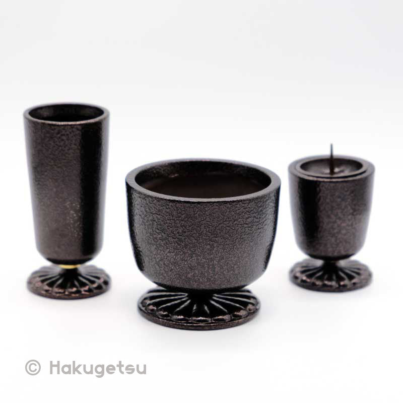 Five-Piece Buddhist Altar Set  "Shi-Un" - HAKUGETSU