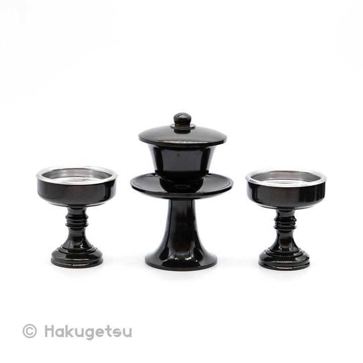 Ten-Piece Buddhist Altar Set Pestle Shaped Type, Light Black Color - HAKUGETSU