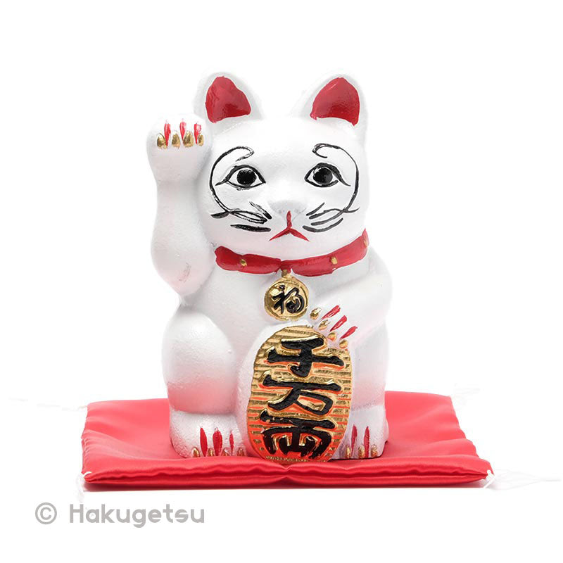 "Lucky Cat (Maneki-Neko)" Made of Iron, 2 Color Variations - HAKUGETSU