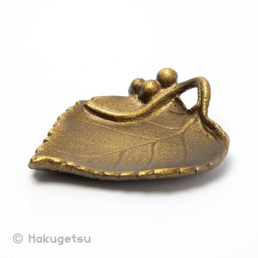 Bodhi Leaf Shaped Incense Plate, Made of Iron - HAKUGETSU