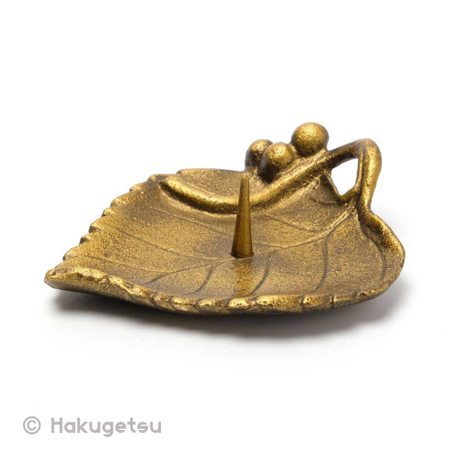 Bodhi Leaf Shaped Candle Plate, Made of Iron - HAKUGETSU