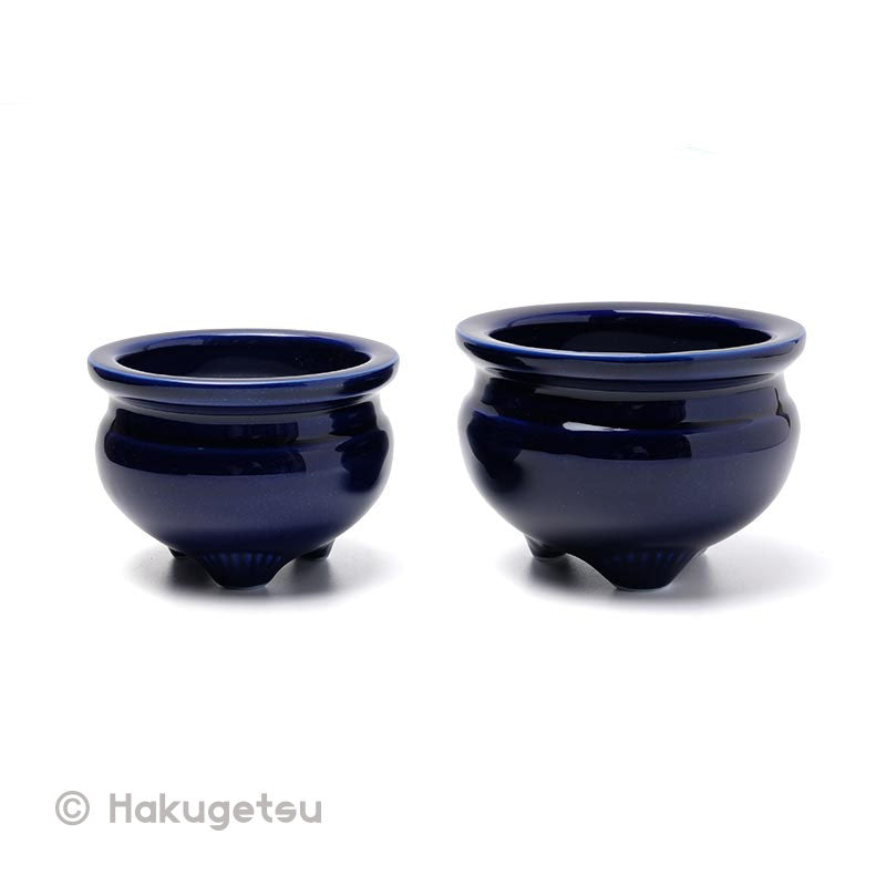 Ceramic Incense Burner, Plain Bright Blue Color - HAKUGETSU