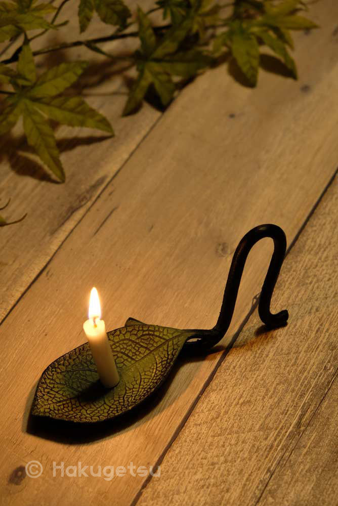 "Ichiyou" Candle Holder, Made of Iron - HAKUGETSU