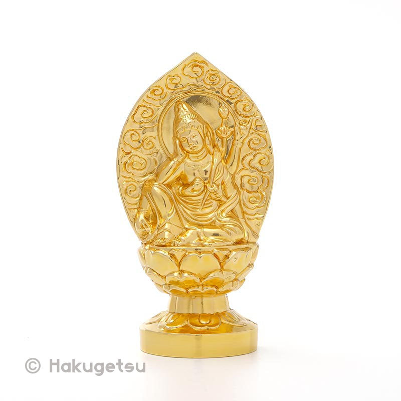 Statuette of Cintāmaṇicakra, Height 2.56" Pure Gold Plating - HAKUGETSU