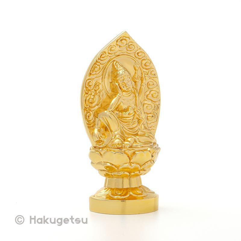 Statuette of Cintāmaṇicakra, Height 2.56" Pure Gold Plating - HAKUGETSU