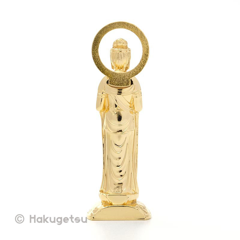 Statuette of Āryāvalokiteśvara, Height 2.83" Pure Gold Plating - HAKUGETSU