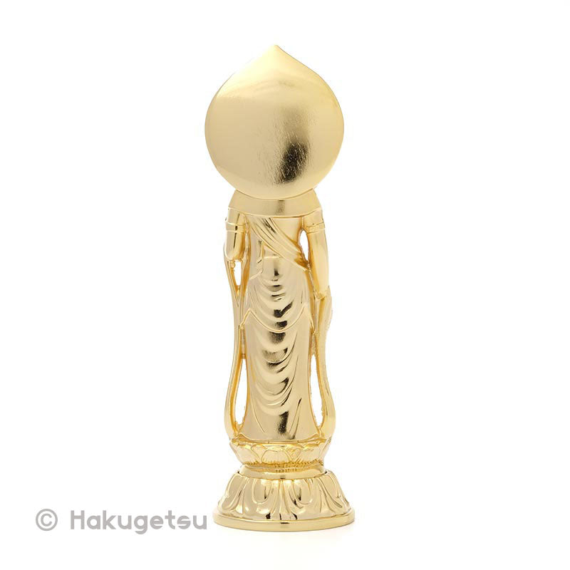 Statuette of Āryāvalokiteśvara, Height 3.94" Pure Gold Plating - HAKUGETSU