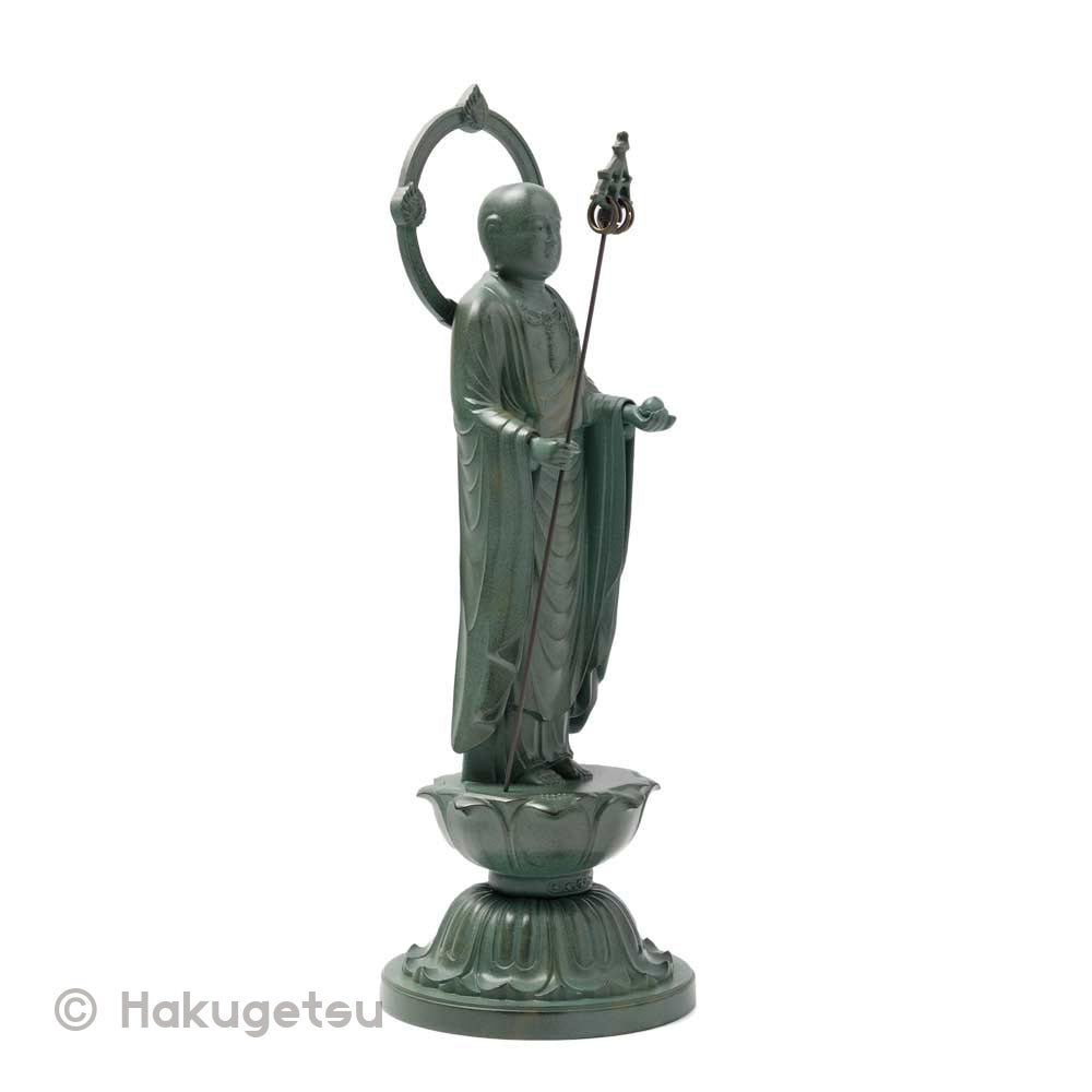 Statue of Kṣitigarbha, Height 10.2" Bronze Color - HAKUGETSU
