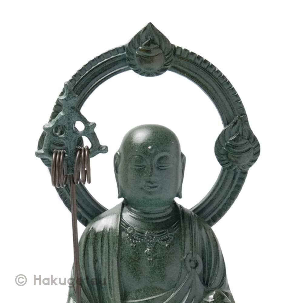 Statue of Kṣitigarbha, Height 8.3" Bronze Color - HAKUGETSU