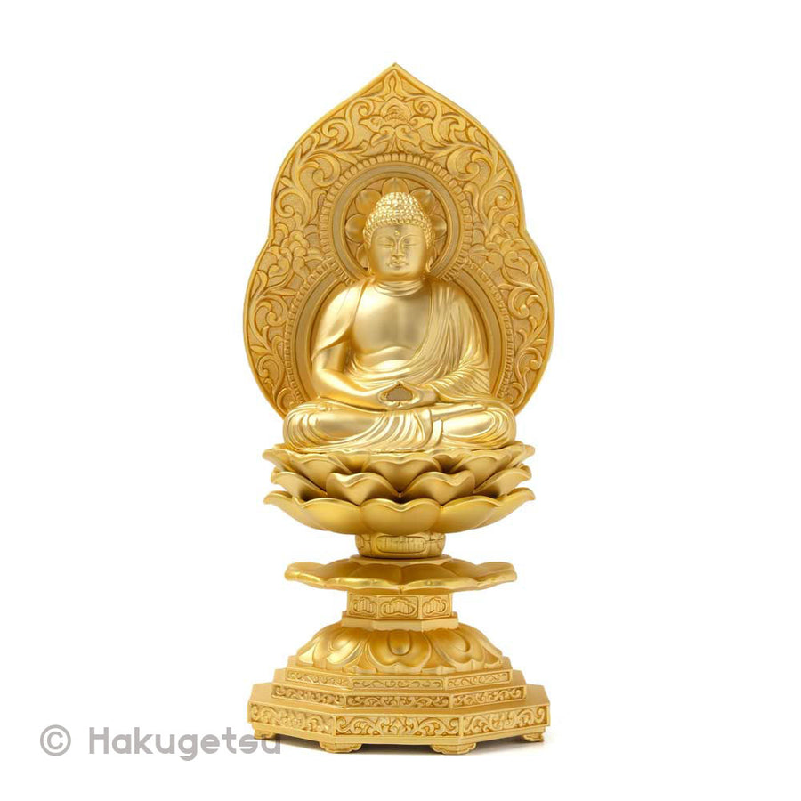 Statue of The Buddha, Height 5.9"  Pure Gold Plating - HAKUGETSU