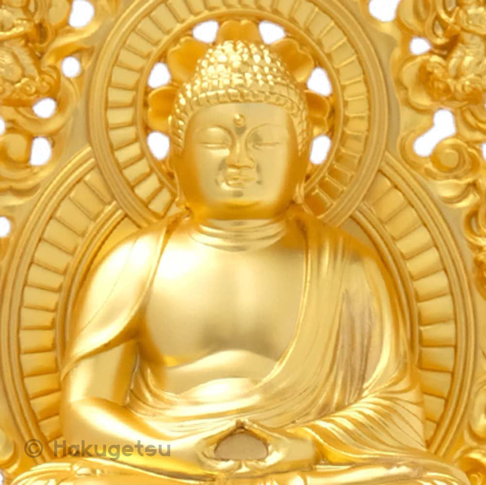 Statue of The Buddha, Height 8.3"  Pure Gold Plating - HAKUGETSU