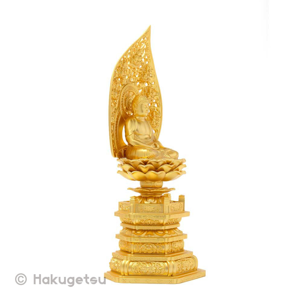 Statue of The Buddha, Height 8.3"  Pure Gold Plating - HAKUGETSU