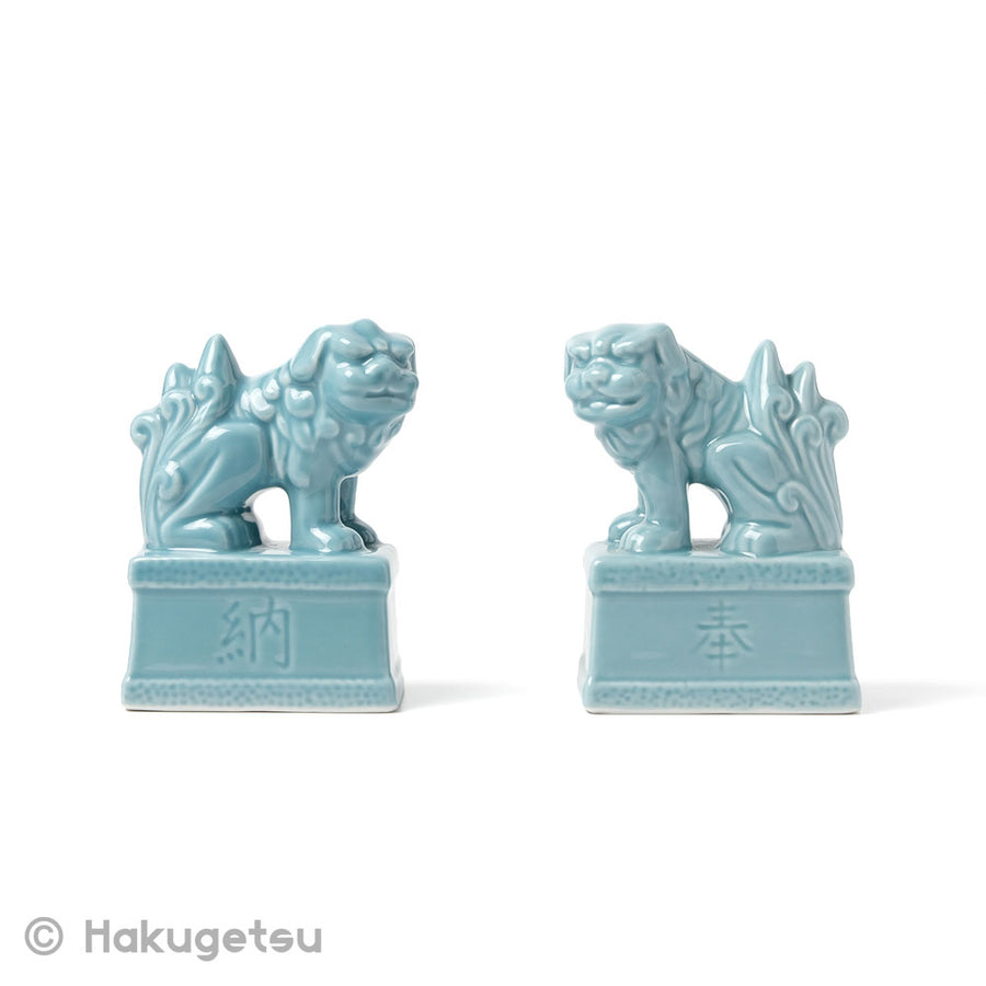 Pair of Komainu Ceramic Ornanment Statuett - HAKUGETSU