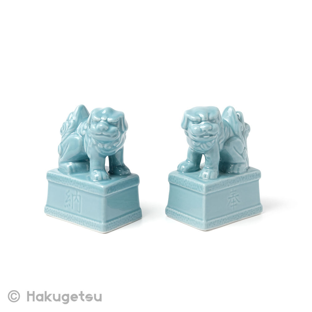 Pair of Komainu Ceramic Ornanment Statuett - HAKUGETSU
