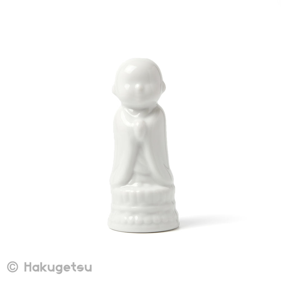 Ceramic Statuett of Kṣitigarbha (Mizuko Jizō), Height 12cm, 2 Color Variations - HAKUGETSU