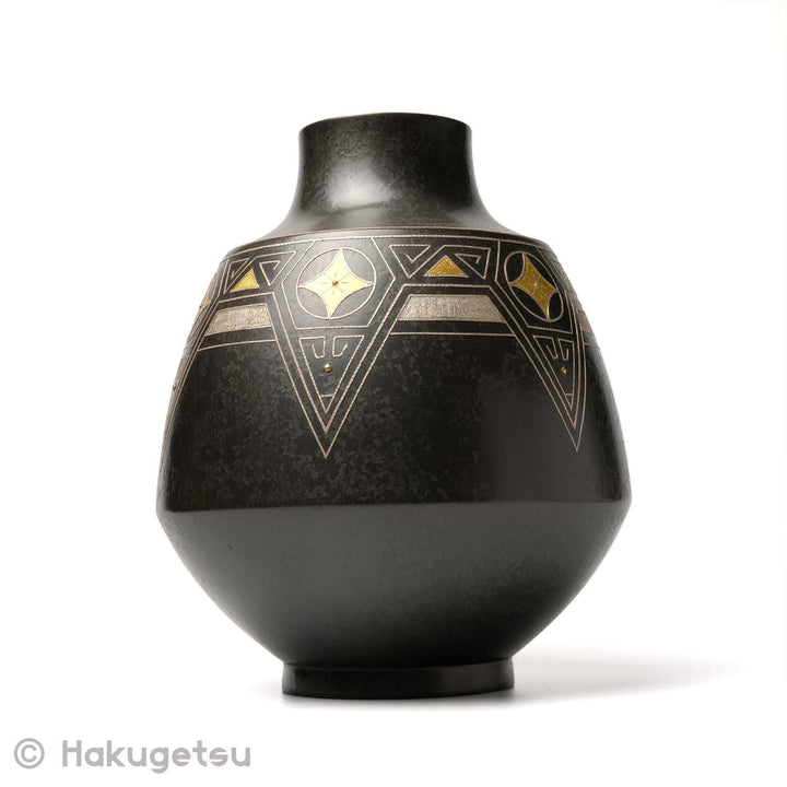 Contemporary Craft Inlay Copper Vase [Secondhand] - HAKUGETSU