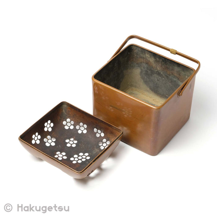 Small-sized Copper Craft Brazier with Handle [Secondhand] - HAKUGETSU