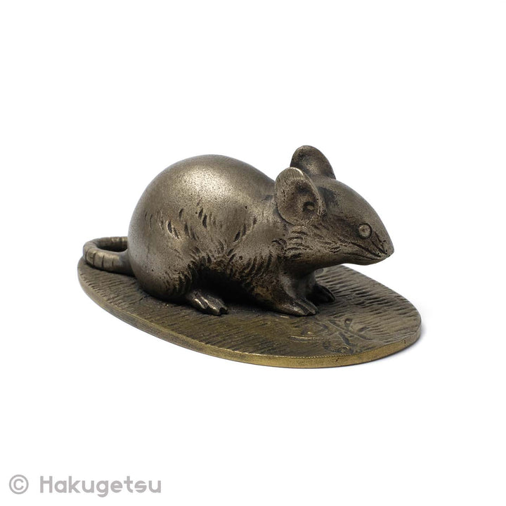 Japanese Small Copper Mouse Figurine [Secondhand] - HAKUGETSU