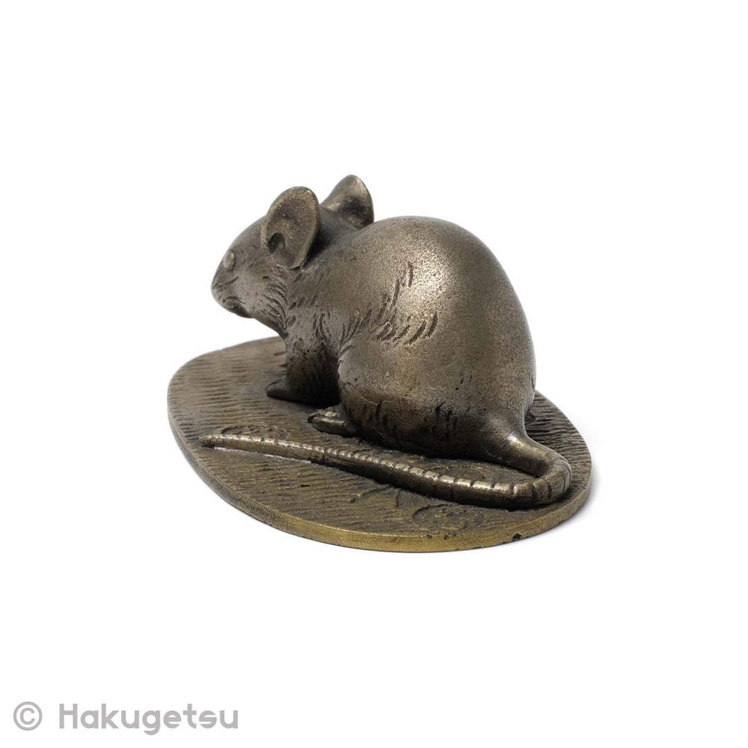 Japanese Small Copper Mouse Figurine [Secondhand] - HAKUGETSU