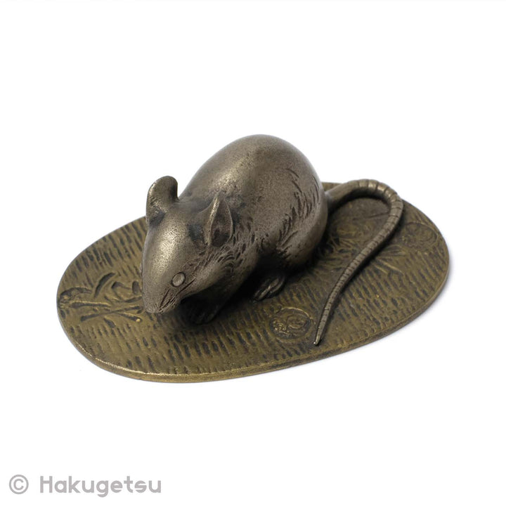 Japanese Small Copper Mouse Figurine [Secondhand] - HAKUGETSU