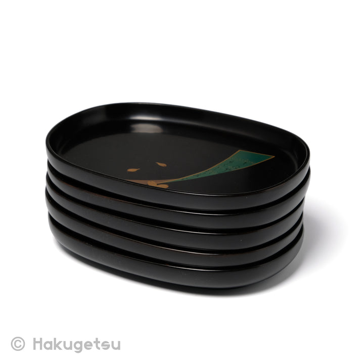 Japanese Small Serving Plate for Sweets, Set of Five [Secondhand] - HAKUGETSU