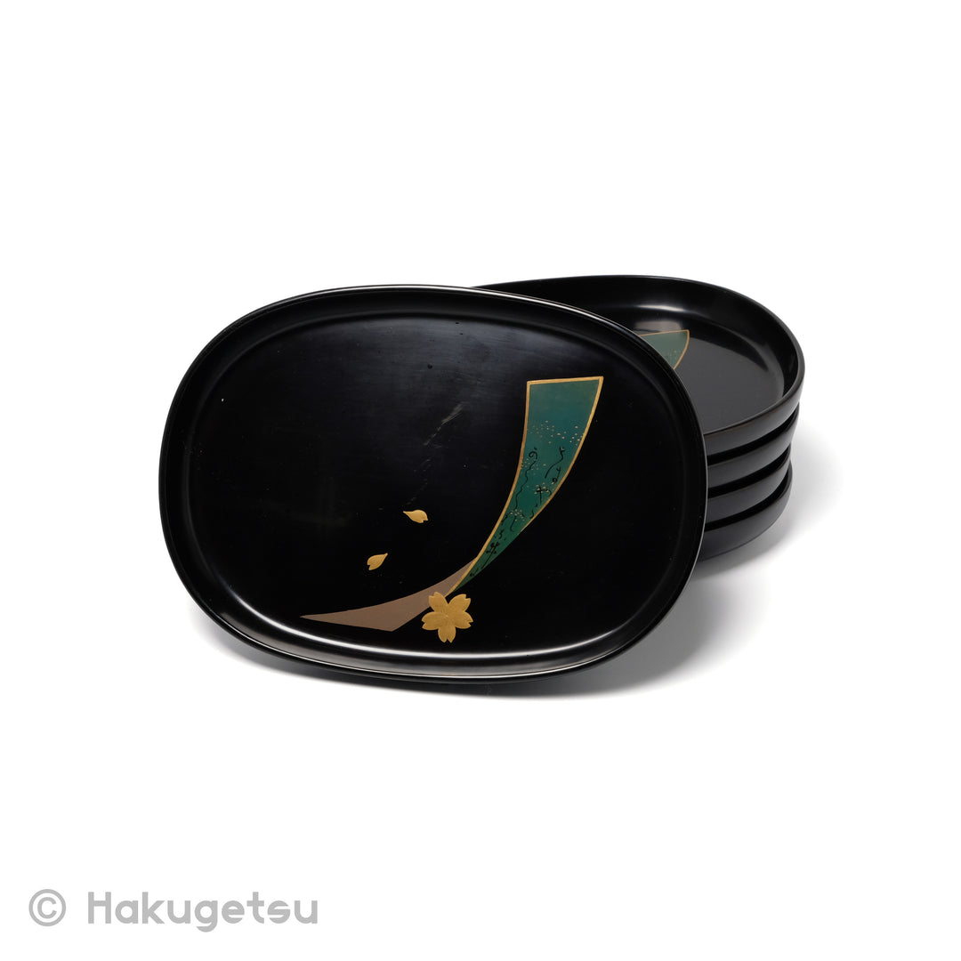 Japanese Small Serving Plate for Sweets, Set of Five [Secondhand] - HAKUGETSU