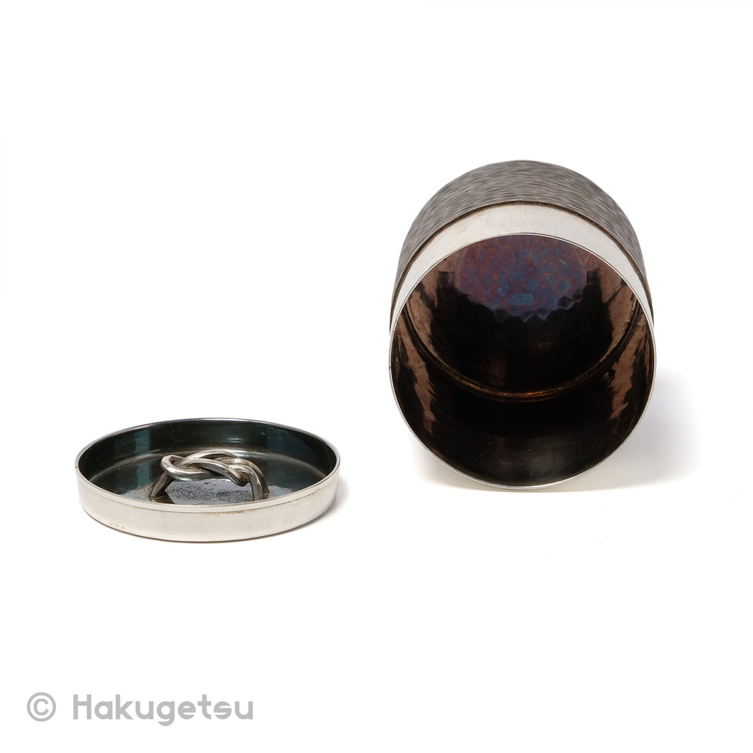 Craft Canister and Spoon Set for Tea Leaf, Made of Silver  [Secondhand] - HAKUGETSU