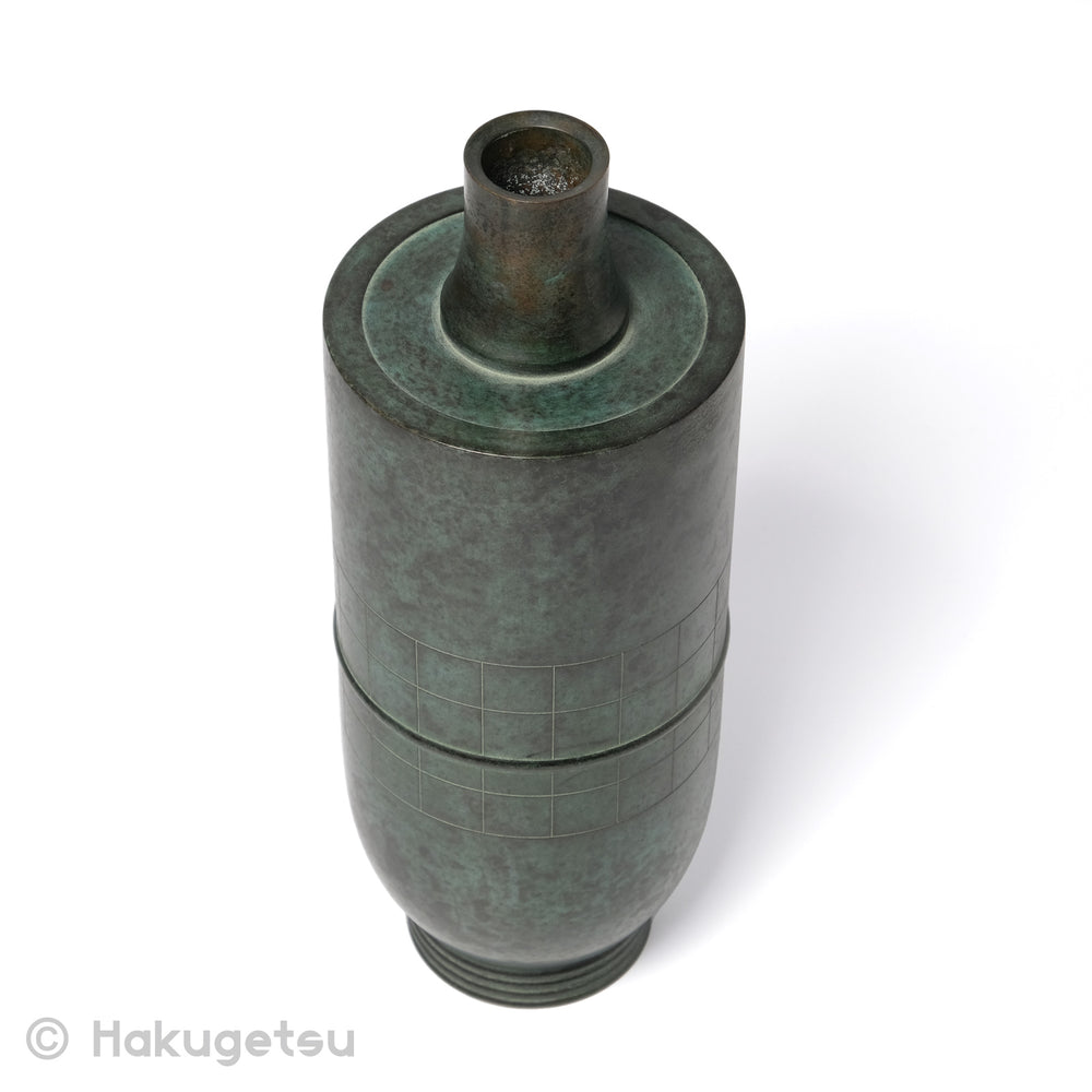 Copper Craft Vase, Title "Yahazu-kuchi(矢筈口)" - HAKUGETSU