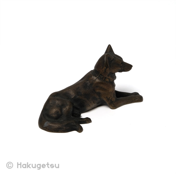 German Shepherd Dog Japanese Small Copper Figurine [Secondhand] - HAKUGETSU