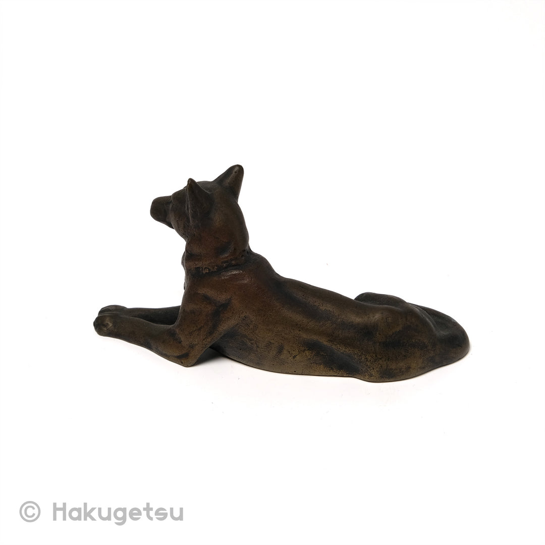 German Shepherd Dog Japanese Small Copper Figurine [Secondhand] - HAKUGETSU