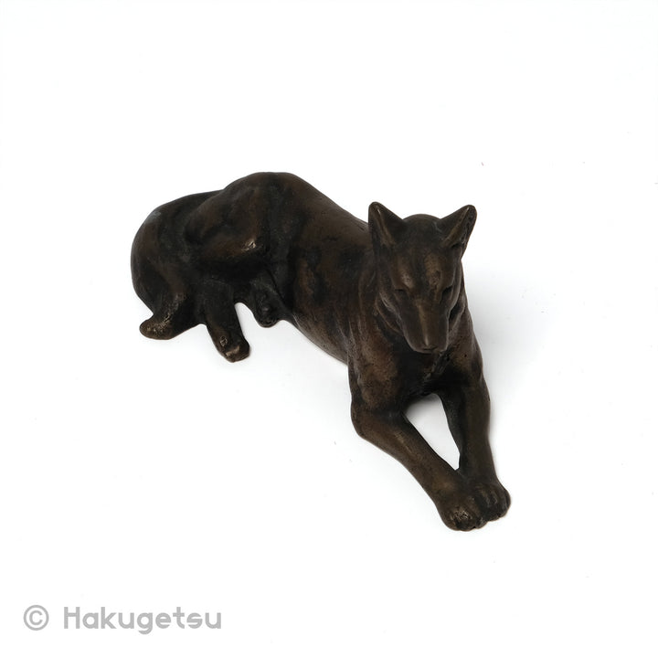 German Shepherd Dog Japanese Small Copper Figurine [Secondhand] - HAKUGETSU