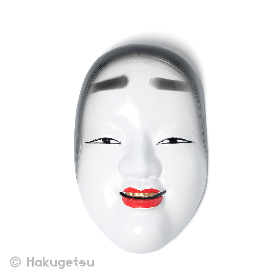 Ornamental Mask of Ko-omote (小面) Noh, Made of Iron - HAKUGETSU