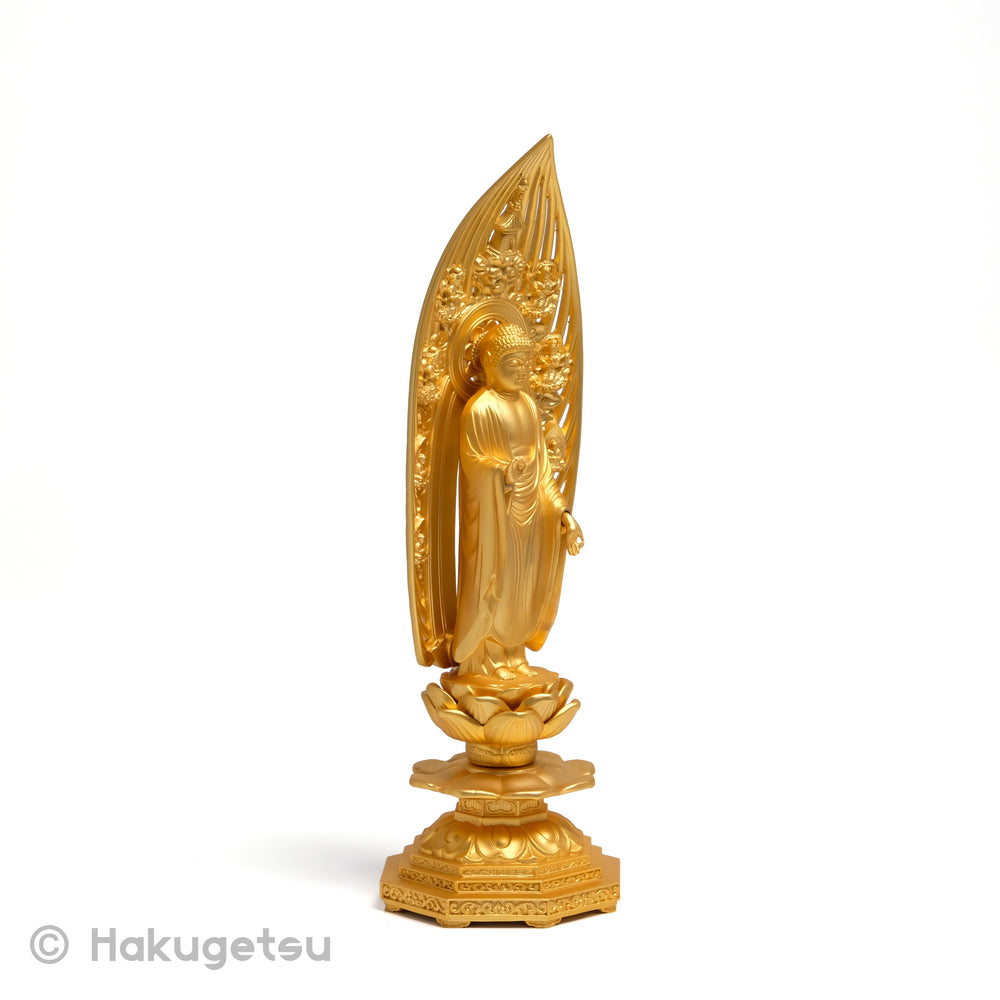 Statue of Amitābha, Height 21.5cm, Pure Gold Plating - HAKUGETSU