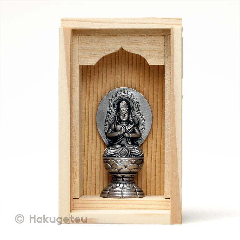 Statuette of Mahāvairocana in Wooden Cabinet with Incence & Holder - HAKUGETSU